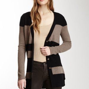 Lochleven Cashmere Striped V-Neck Cardigan